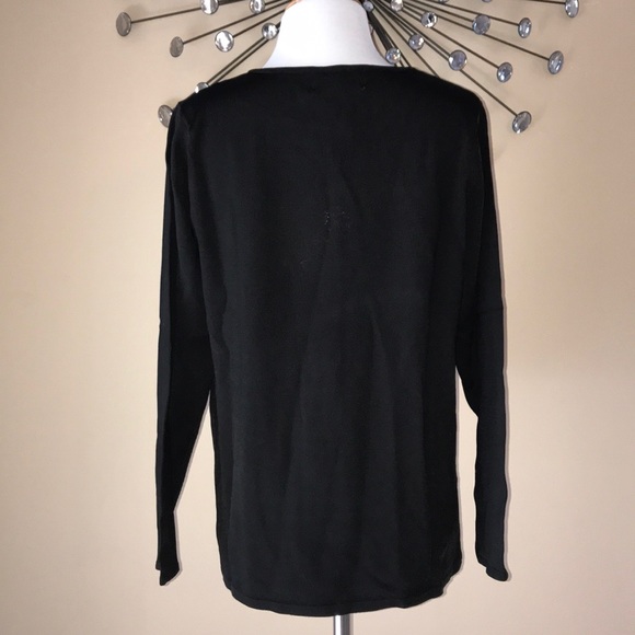 VICTOR ACOSTA Floral Sequins Black Sweater M - Picture 4 of 7